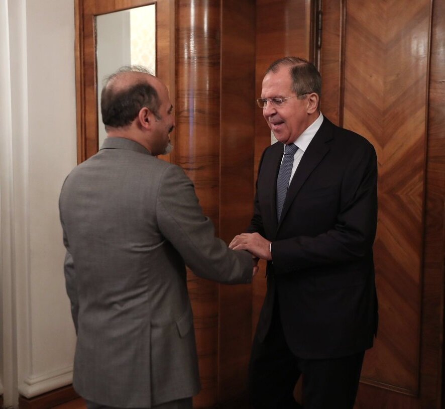 الوزير سيرغي لافروف مرحبا برئيس تيار الغد السوري أحمد الجربا