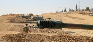 مرابض مدفعية تابعة للجيش التركي قبالة الحدود السورية - 18 تشرين الأول 2019