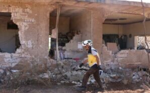 الدفاع المدني يتفقد موقعا تعرض للقصف الجوي في بلدة الموزرة في جبل الزاوية - 8 - حزيران 2020